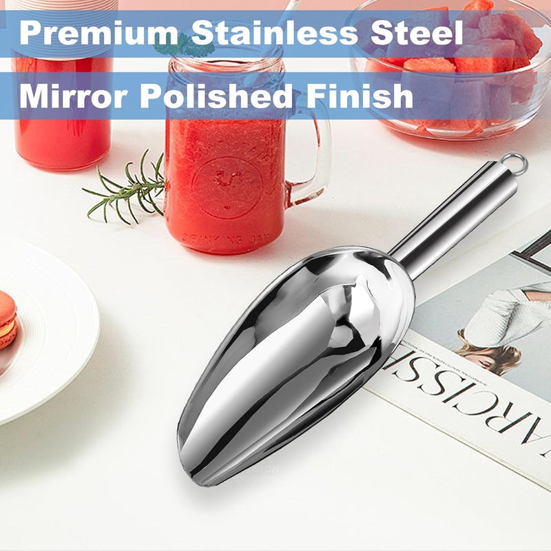 LifHap Metal Ice Scoop for Freezer,6 oz Stainless Steel Scooper for Ice Machine,Ice Bucket,Bar,Kitchen,Parties,Multipurpose Food Scoops for Ice Cubes,Popcorn,Flour,Candy,Pet Food (6 oz) - Image 5